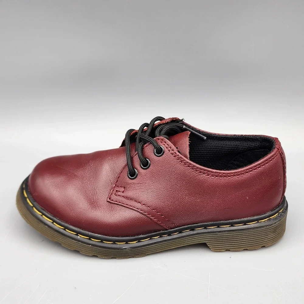 Dr Martens Everley Little Kids Girls Boys Smooth Black Leather Soft Toe Shoes 11